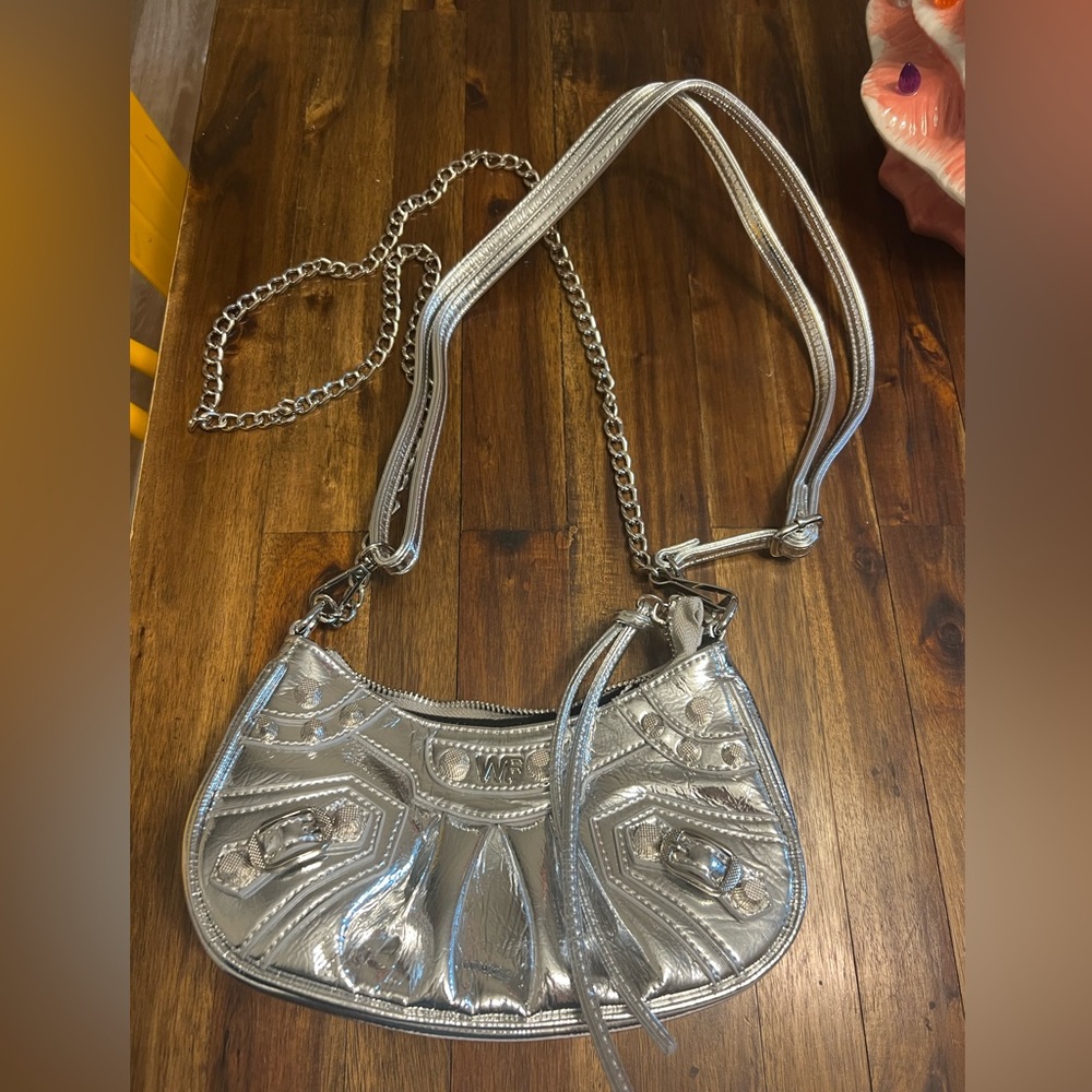 White fox purse